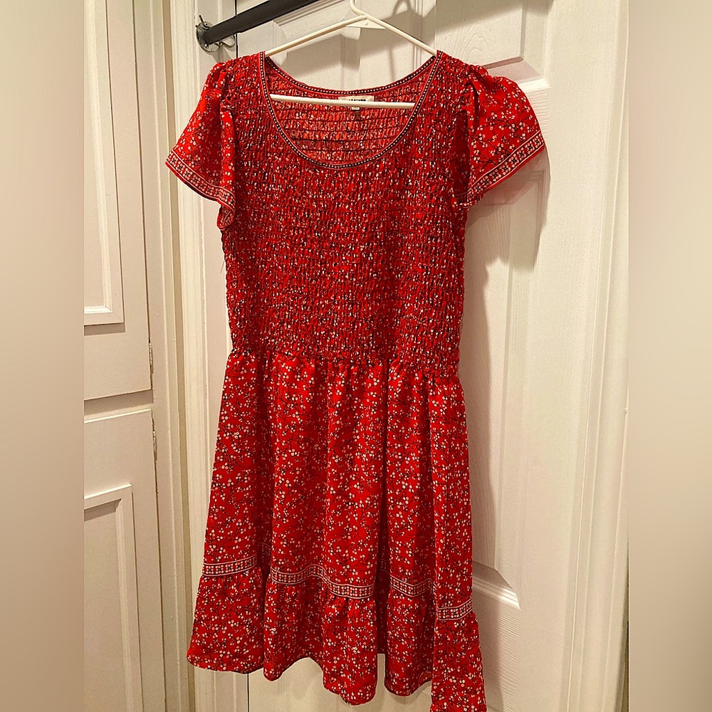 Max Studio Women's Crepe Flutter Sleeve Smocked Dress